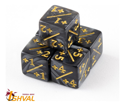 Set De 5 Dados Para Contadores - Positivo - Cursed Shield Negro