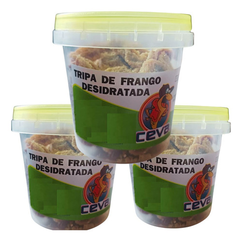 3 Isca Para Pesca Tripa De Frango Desidratada - 3 Pote Cor foto