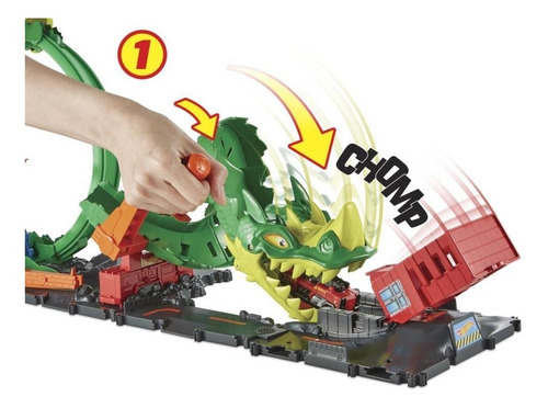 Imagem 4 de 10 de Hot Wheels City Pista Épica Do Dragão Com Carrinho - Mattel
