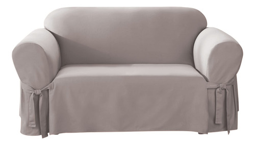 Funda Para Sofá De Dos Plazas Algodón Color Gris Lavable