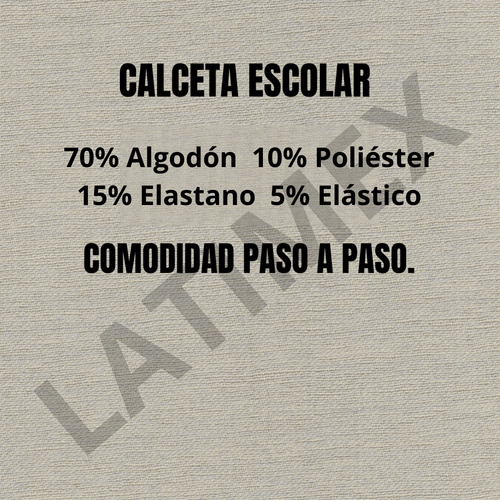 Calceta Escolar De 3-16 Años (100% Algodón) 12 Pares. Blanco Lizo 13-16 Años