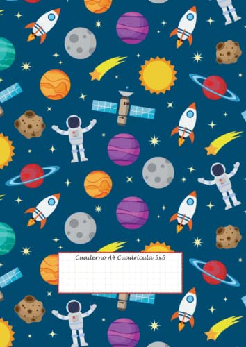 Cuaderno A4 Cuadricula 5x5: 100 Paginas - Cuaderno Astronaut