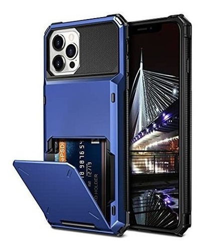 Funda Compatible Con iPhone 13 Pro Tarjero Rigido Color Azul