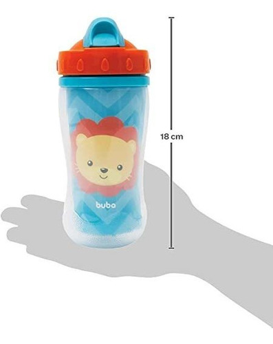 Copo Parede Dupla 320ml Buba Animal Fun Leão 12m+