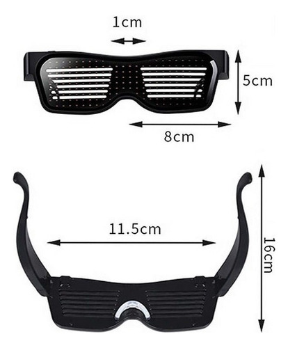 Lentes Led Bluetooth Único, Animaciones Personalizables