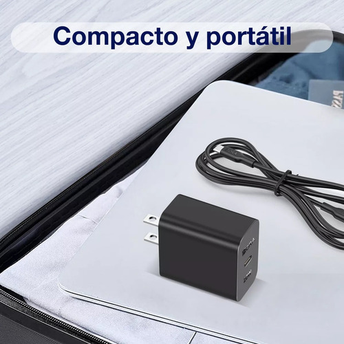 Cargador De Pared Salida Usb Tipo C Carga Rápida 20w Turbo