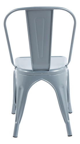 Silla Industrial Tolix Metal Int/ext Gris Brillante