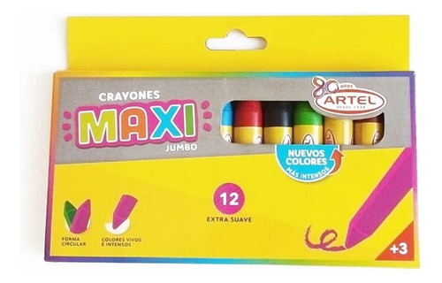 Crayones Maxi Jumbo 12 Colores Artel