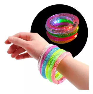 Pulsera Led Luminosa Acrilica Cambia De Color Cotillon X 20