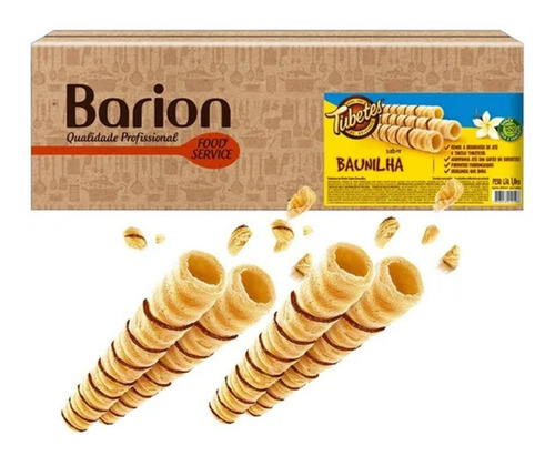 Caixa Tubetes Rolinhos De Wafer Baunilha Barion 1kg
