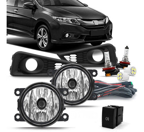 Kit Farol Milha Neblina City 2014 2015 Mold Preta