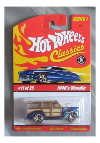 Hot Wheels Classics Series 1 1940's Woodie Blue 11/25 Db0k5