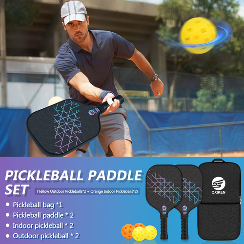 Pickleball Paddles Set Of 2, Usapa Approved Carbon Fiber
