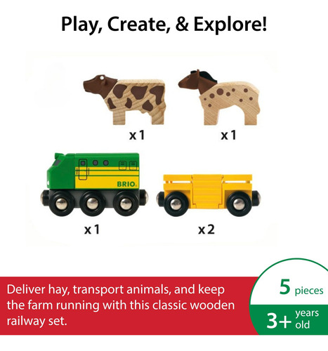 Tren De Granja Juego De Tren De Juguete De Madera Para Niños