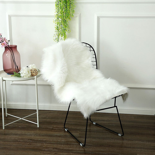 Ojia Deluxe Soft Faux Sheepskin Chair Cover Seat Pad Plain S Mercado Libre - Faux Sheepskin Bench Seat Covers