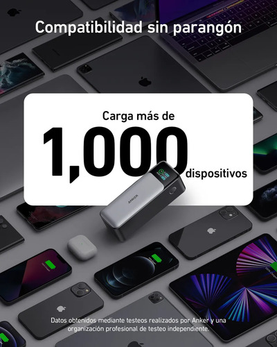 Cargador Portátil Power Bank Anker 737, 24000mah Cargador Pa Negro