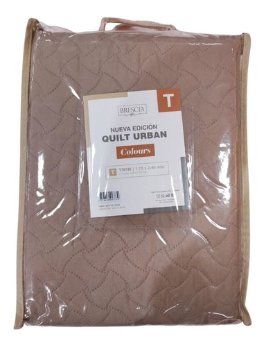 Cubrecama 1 1/2 Plaza Brescia Quilt Color Con Funda Praline