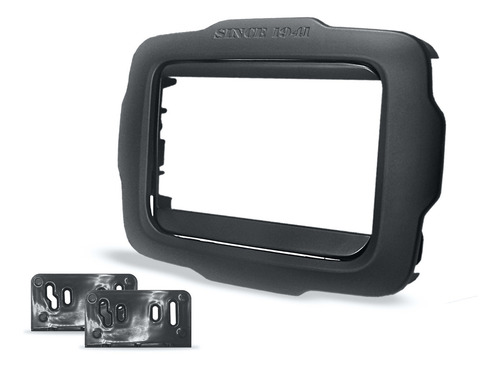 Moldura Rádio 2 Din Mp5 Renegade Preto Soft Emborrachado