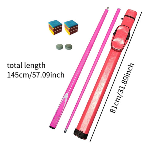 Stick De Cue De La Piscina 1/2 Articulación De Acero Rosa