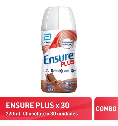 Combo Ensure Plus Liq Multivit Chocolate Abbott 30un X 220ml