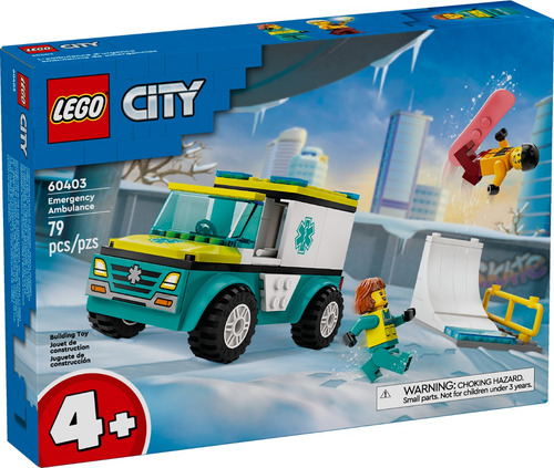 Lego City Ambulancia De Emergencias Y Chico De snowboard Cantidad de piezas 79