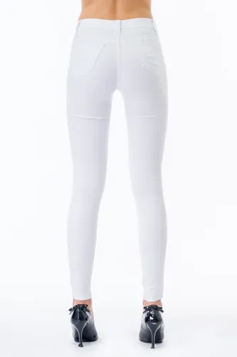 Pantalon de gabardina blanco mujer sale