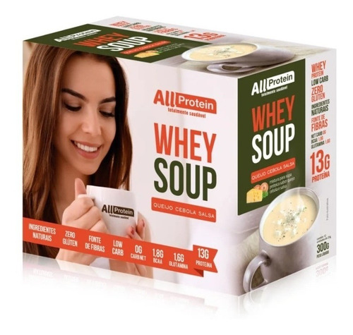 Caixa De Whey Soup Queijo,cebola,salsa 12 Un 25g All Protein