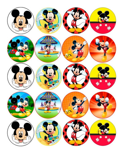 Lamina Comestible Mickey -circulos De 5 Cm- Azucar