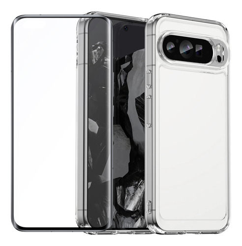 Funda Para Google Pixel 9 Pro Xl Silicona Transparente+mica