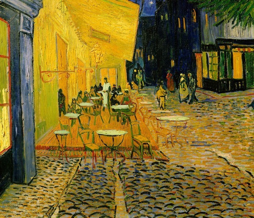 Lienzo Tela Vincent Van Gogh Café Terraza 70x82cm