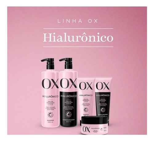 Kit Shampoo 200 Ml + Condicionador 170ml Ox Hialurônico