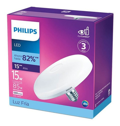 Pack X 3 Lámpara 15w E27 Led Tipo Plafón Philips Ufo Lci Color de la luz Blanco frío