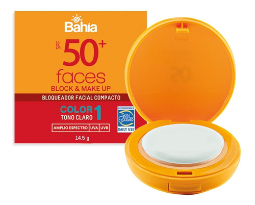 Bloqueador Bahía Block & Make Up Spf50+ Color 1 14.5 G.