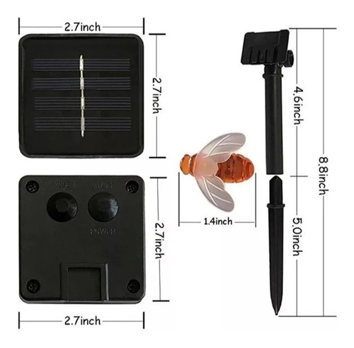 Lampara Guirnalda Luces Led Solar Abejas Calido