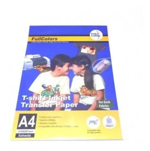 Imagen 1 de 4 de Papel Transfer - 5 Hojas - Colores Oscuros