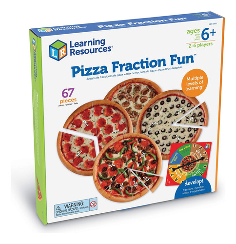 Juego Divertido De Learning Resources Pizza Fraction, 13 Fra