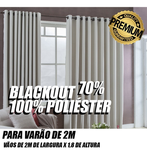 Cortina Blackoute Tecido Premium 1,80x2,00m Sala/quarto