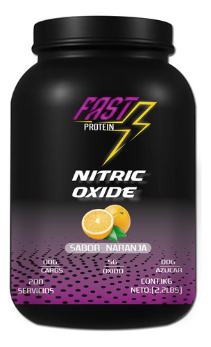 Óxido Nítrico Fast Suplement 1kg 200 Serv Varios Pre Entreno Naranja