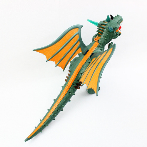 Dinosaurio Dragon Camina Lanza Spray Con Luz Sonido Proyecta Color Verde