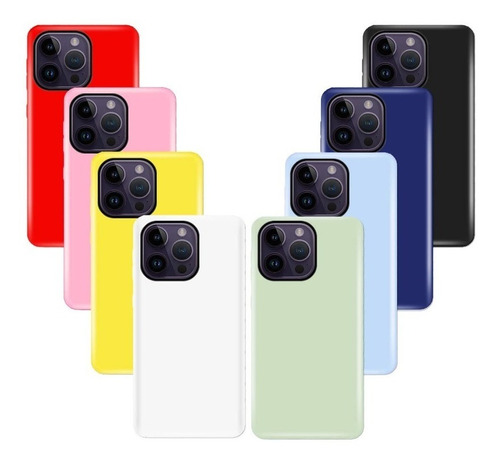 Forros De Silicon Suave Para iPhone 14 Pro Max En 8 Colores
