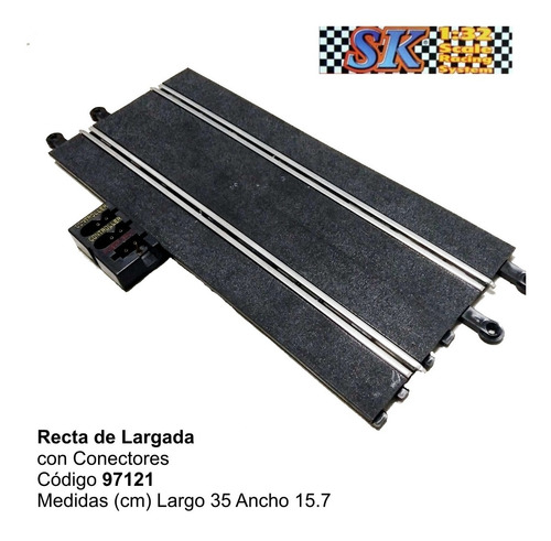 Imagen 3 de 4 de Recta Largada C. Conectores Tipo Scalextric 1/32 Sk 97121