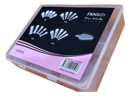 Molde F-1 Dual Form E Unha Reversa 120 Peças Fan Nails