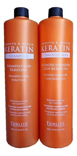 Fidelite Keratina Shampoo Y Acondicionador Frizz Reparador