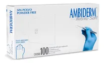 Comprar Guantes descartables antideslizantes Ambiderm Soft color azul talle PP de nitrilo x 100 unidades