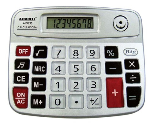 Calculadora Eletrônica De Mesa Digital Com 8 Digitos 12 X 15 Cor Prateado