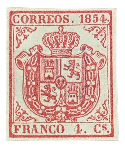 España, Sello Yv 29 4 Cent Falso Seguí 1854 Nuevo L18071