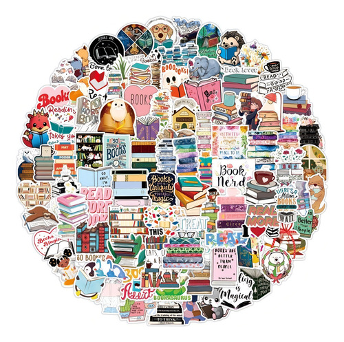 Libros Lectura 50 Calcomanias Stickers Contra Agua Leer