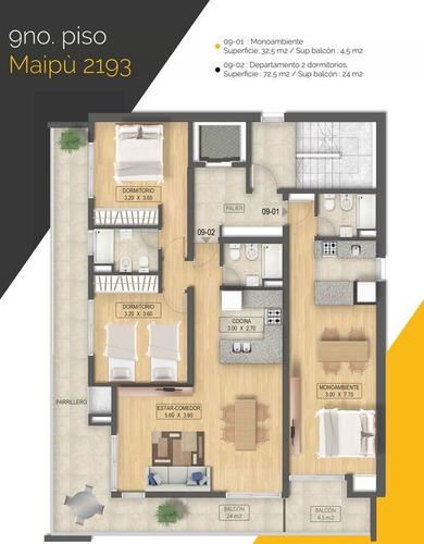 Venta Departamento Monoambiente Frente - 4to Piso U01 - Rosario República De La Sexta