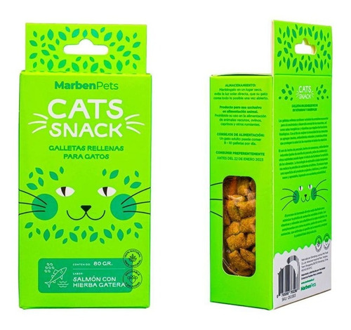 Cats Snack Galletas Rellenas Salmón Con Hierba Gatera 80gr