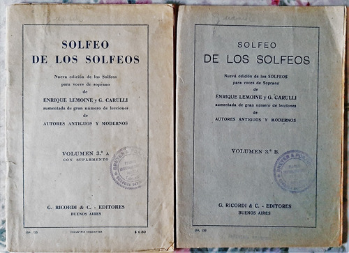Solfeo De Los Solfeos Vol 3a 3b Lemoine Carulli Ricordi 1939